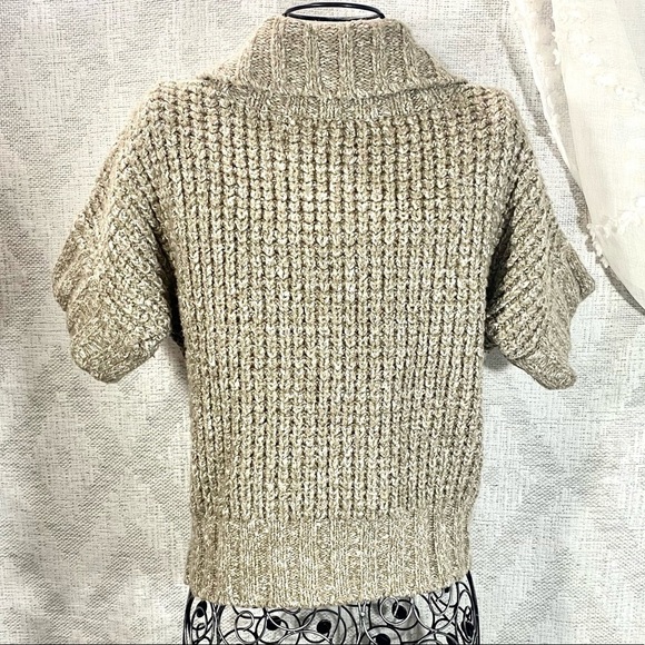 Kenneth Cole tan knit shirt sleeve button up cardigan size XS - Picture 4 of 8